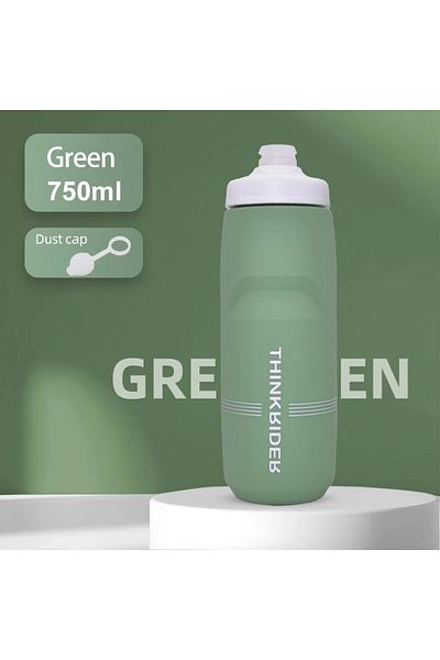 ThinkRider Green 750ml ThinkRider 620ml/750ml Bicycle Bottle MTB Road Bike Water Bottle Outdoor Sports Plastic