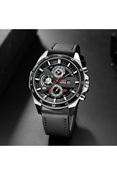 Choice ساعة رجالية رياضية 216PH2، مقاس 46 مم، جلد كبير، طراز سباق، كاجوال، أنيقة، أصلية، لون أسود وردي