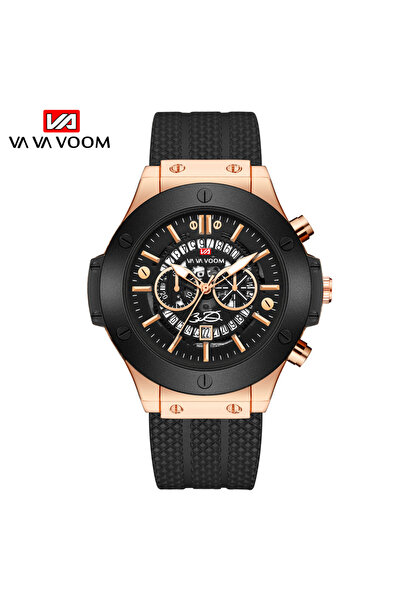 Choice 215F1 ساعة يد رجالية من السيليكون الأسود مقاس 46 مم مجوفة بمينا كبيرة ...