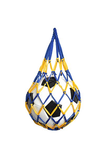 MOJOYCE Yellow Blue Sports Ball Holder Youth Football Self Trainer Football Net Bag Sports Mesh Equipment fo