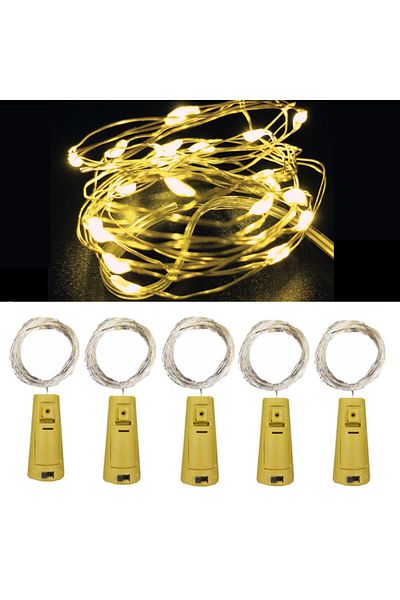 Choice 5pcs 2m 20leds Warm white 5pcs Bar LED Wine Bottle Cork String Lights Holiday Decoration Garland Fai