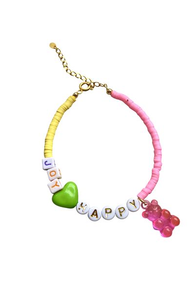 ohmygod jewelry Joy Ankle Bratara De Picior personalizata cu accesorii din argint placat cu aur si discuri de argila