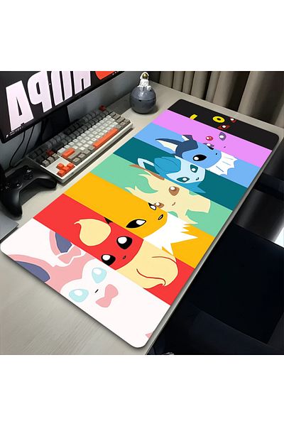 Miniso 600x300x2mm TK-0000009512 Kawaii Japan Anime Mouse Pad PC Colorful E-eevee Gamer Cabinet Mousepad XX