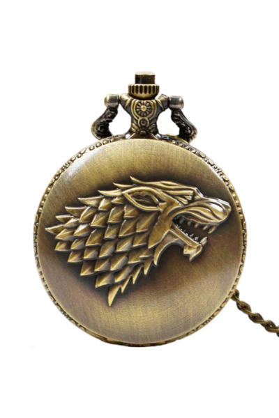 Choice ساعة جيب برونزية مخصصة إبداعية على شكل رأس ذئب ثلاثية الأبعاد منحوتة ع...
