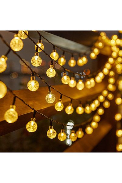 Choice 5M 20LED Warm lights 5/7/12m Solar Outdoor LED Crystal Globe String Light Solar Fairy Light for Gar