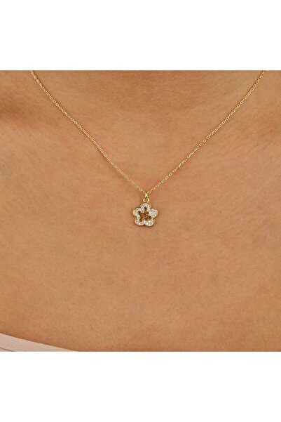 Joy of Jade Bailey Shine Çiçek Kolye, 18 Ayar Altın Kaplama