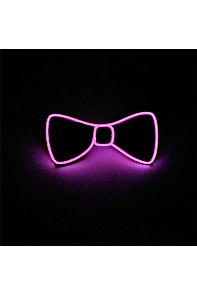 Choice Pink Men Glowing Bow Tie EL Wire Neon LED Luminous Party Haloween Christmas Luminous Light Up Decora
