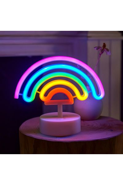 Choice Desktop Rainbow 1pc, desktop neon light USB/battery powered, room birthday party wedding decoration