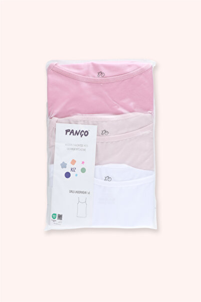 Panço Girl's Basic 3-Piece Thin Strap Undershirt Set