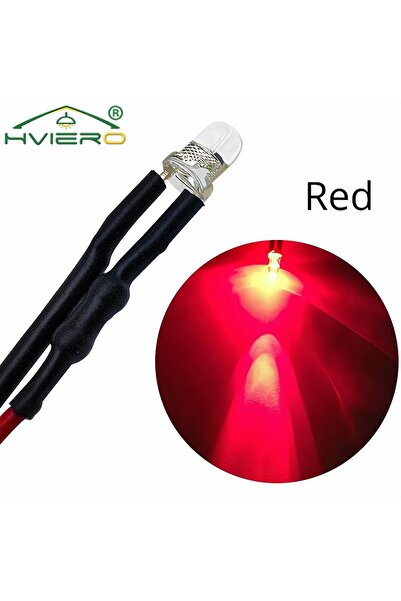 Choice 20 قطعة 3 مم أحمر 5/10/20X 3 مم مصباح LED دائري 5-12 فولت 20 سم سلكي م...