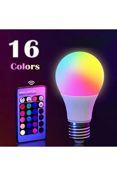 Choice 1pc 16 Colors RGB Bulb LED Multicolor Bulb E27 220V Household Lighting Dimmable 24 Key Remote Contro