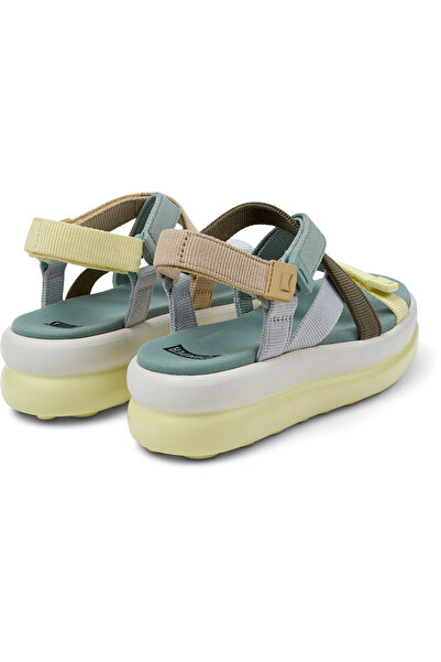 CAMPER Women's Multi-Color Hook And Loop Cross-Strap Summer Sandals Comfortable Platform Twins