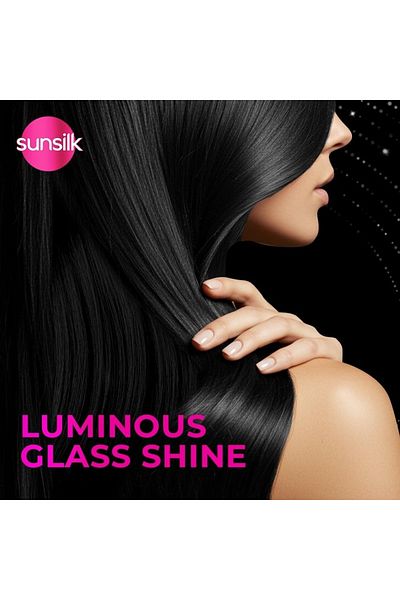 Sunsilk شامبو لامع أسود مذهل 80 مل مع مركب أملا بيرل لشعر أسود ناعم ولامع