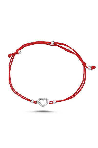 Koçak 14 Ayar Taşlı Beyaz Kalp Altın İpli Bileklik