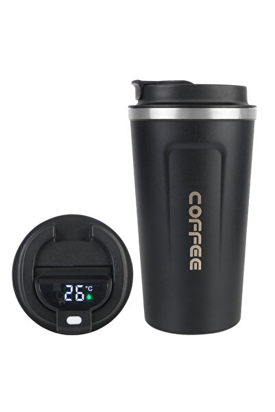 choice2 401-500ml 510ml Black Digit Thermo Cafe Coffee Mug Car Thermos Mug 380/510ML Leak_Proof Travel Therm