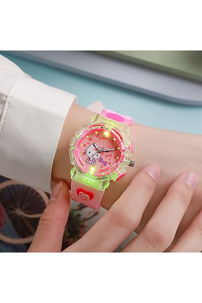 Miniso Hello Kitty Kawaii Sanrio 3D Pattern Watch Kuromi Luminous Watch Cinnamoroll Melody Children's Wrist