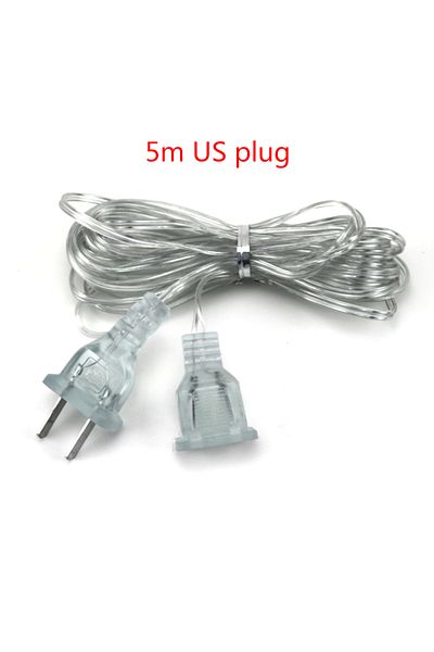 Choice 5M US plug 3M 5M Power Extension Cord For EU / US Plug LED Holiday Light String Extension Standard S