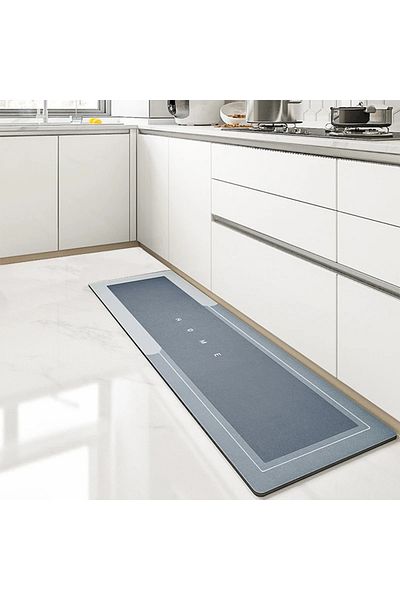 Choice 40x120cm Blue Grey Diatomite Mat Kitchen Rug Non-slip Kitchen Long Carpet Super Absorbent Floor Mats