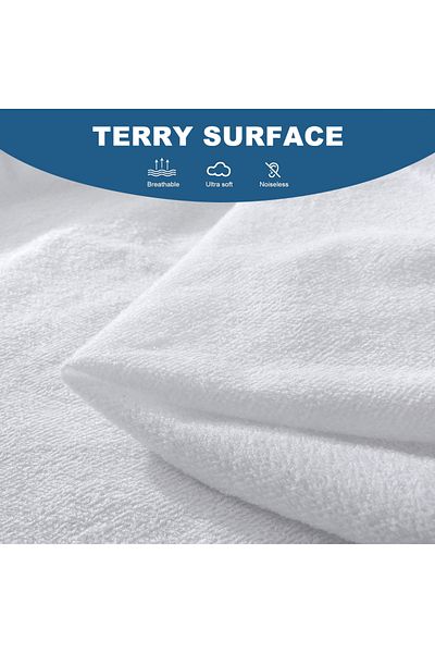 Choice 200x220x30cm 1pc Soft Terry Cloth Waterproof Elastic Fitted Sheet, Breathable Terry Mattress Protect