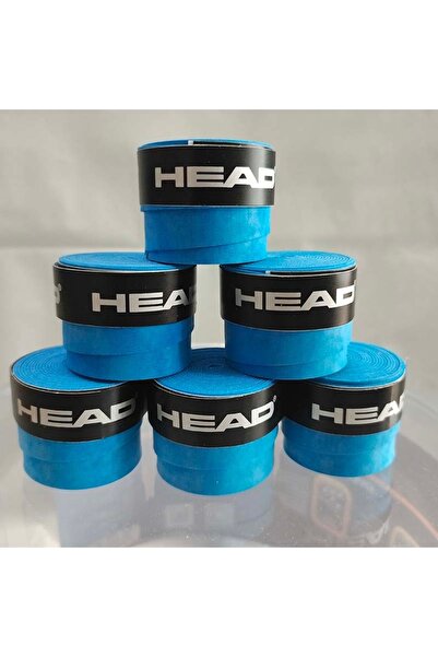 Choice أزرق جاف، 6 قطع من عصابات رأس مضارب التنس الأصلية المضادة للانزلاق من HEAD Overgrip، مقابض بادل ماصة للصدمات