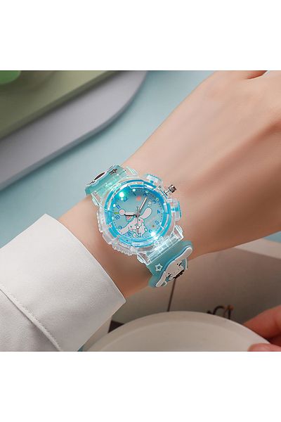 Miniso Cinnamoroll Kawaii Sanrio 3D Pattern Watch Kuromi Luminous Watch Cinnamoroll Melody Children's Wrist