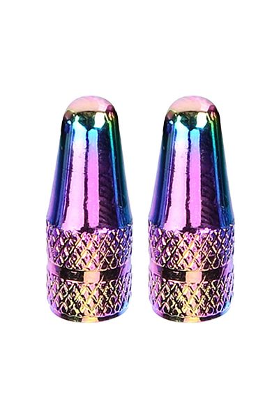 Choice 2pcs 2/5/10/20pcs Rainbow Color Bicycle Tire Valve Cap Aluminum High Pressure Caps for Presta Valves