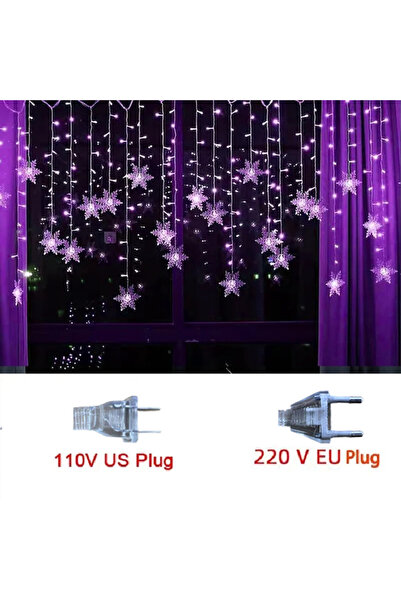 Choice سلسلة أضواء LED أرجوانية بطول 3.2 متر على شكل رقاقات ثلج عيد الميلاد، ...