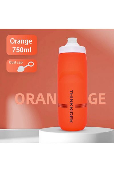 ThinkRider Orange 750ml ThinkRider 620ml/750ml Bicycle Bottle MTB Road Bike Water Bottle Outdoor Sports Plastic