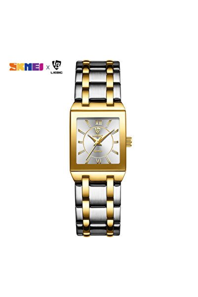Skmei ساعة يد كوارتز ذهبية فاخرة فضية ذهبية 2022 للنساء، أنيقة، مقاومة للماء ...