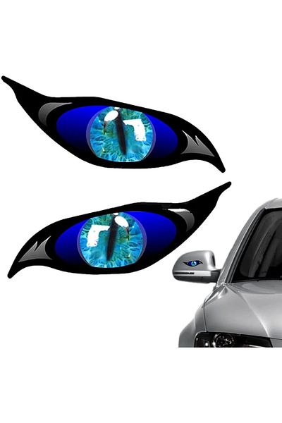 Quun Fard de pleoape Monster Eyes, Capotă, Bara de protecție, Mașină, Motocicletă, Cască, Laptop, Parbriz 4 buc.