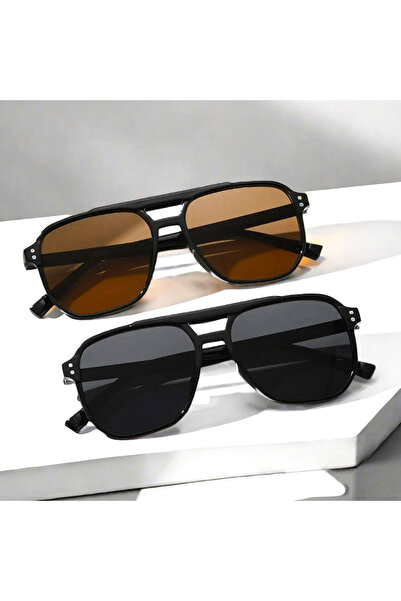 Choice نظارات شمسية C2 نسائية بإطار هندسي متعدد الألوان، قطعتين، مناسبة للعطل...