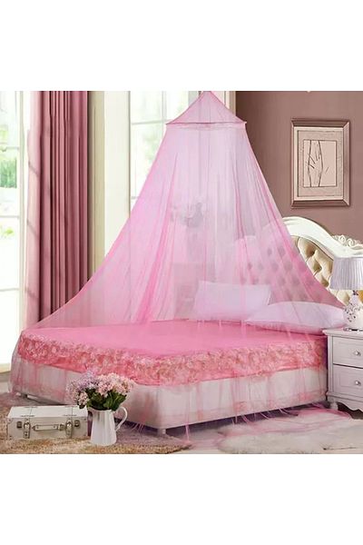 Choice Pink 1pc Summer Hung Dome Mosquito Net For Double Bed Summer Polyester Mesh Fabric Home Bedroom Adul