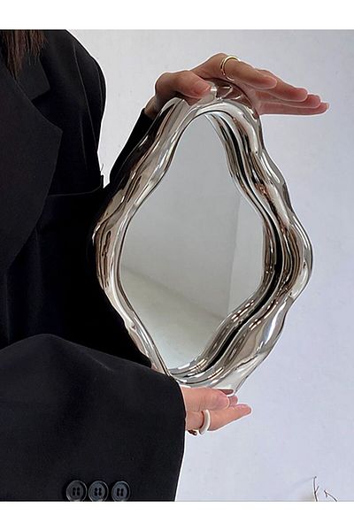 Choice Other silver plating Irregular vintage dresser mirror high color French makeup mirror bedroom deskto