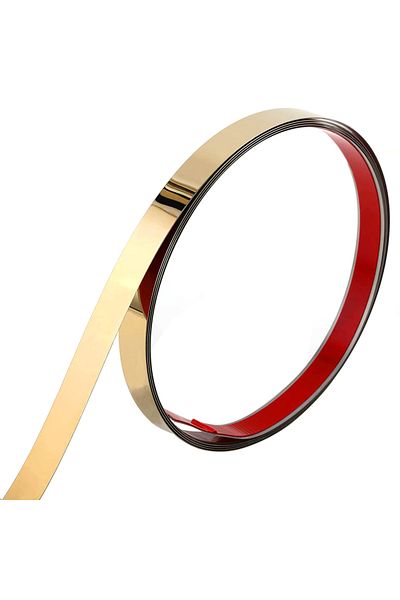 Choice 3cm Gold 5m Mirror Self-adhesive Flat Decorative Lines Strip Stainless Steel Gold Wall Sticker Backg