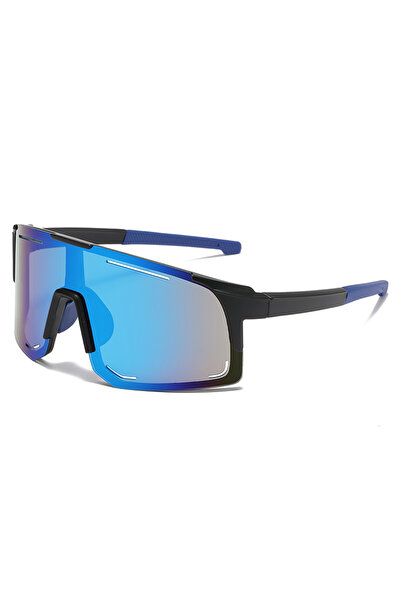 Choice نظارات شمسية رياضية زرقاء سوداء للنساء والرجال، كبيرة الحجم، قطعة واحد...