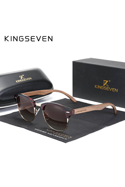 Choice Original Brown KINGSEVEN New Walnut Wooden Sunglasses For Men Polarize...