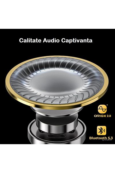 Smart Vibe Casti True Wireless TOZO® T10S Acoustic Technology, Noise Cancelling, Stereo Sound, Cappuccino