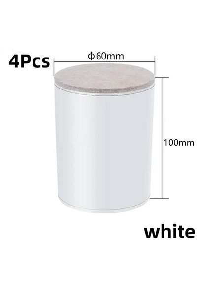 Choice Round-white-100mm 4Pcs Carbon Steel Heavy Furniture Heightening Foot Pad Bed Sofa Chair Table Feet W