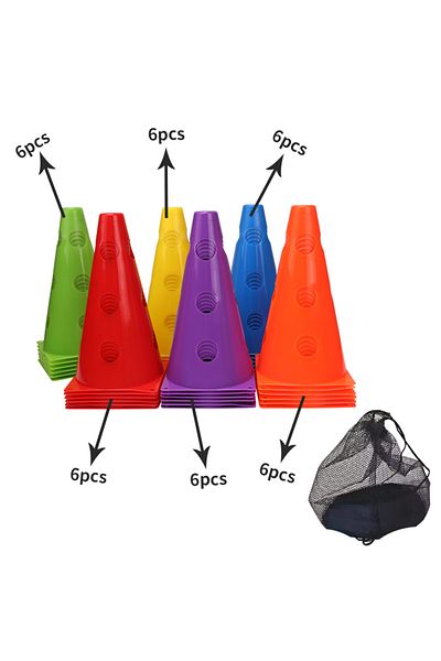 Choice 36PCS 12PCS 18PCS 24PCS 30PCS 36PCS Durable Mark Cones Football Agility Training Sport with Hole
