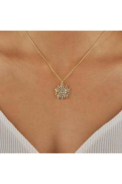 Joy of Jade Brielle Çiçek Kolye , 18 Ayar Altın Kaplama