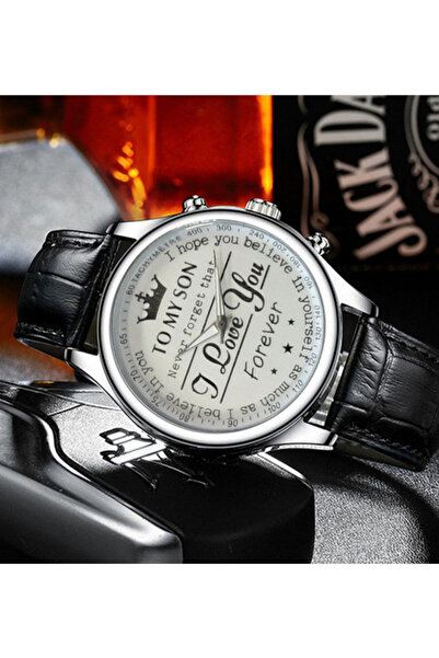 Choice ساعة Business Love باللون الأسود مع قرص إنجليزي وحزام سلكي وحزام كوارتز