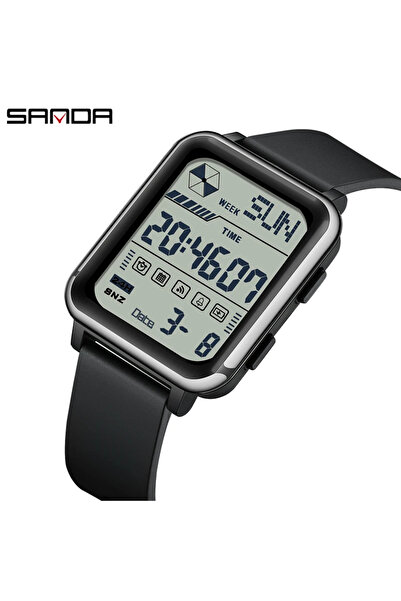 Choice ساعة SANDA الرقمية للرجال باللونين الأسود والأبيض ساعة يد عسكرية رياضي...