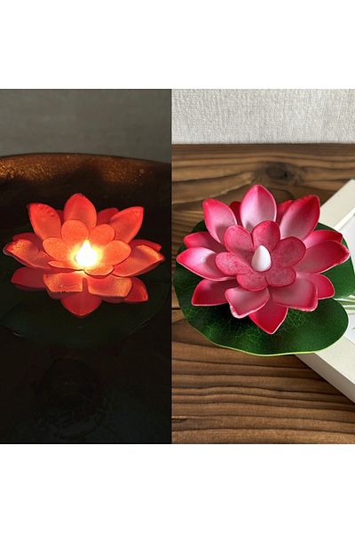Choice Red 1PC/6PCS LED Lotus Night Lamp Floating Water Sensor Flower Lamp Garden Tank Decor Festive Party