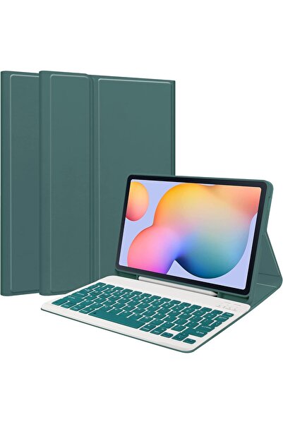 EHZ TEKNOLOJİ Samsung Galaxy Tab S6 Lite Uyumlu Siyah Deri Kapaklı Klavyeli Kılıf