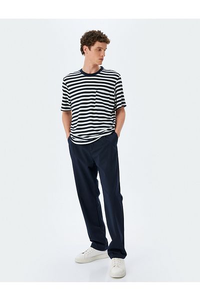 Koton Dark blue Striped T-Shirt