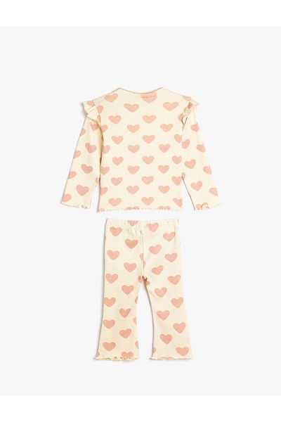 Koton Printed sweatshirt and sweatpants, cotton jogging set.