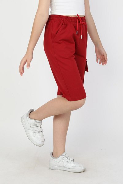 ASYAKİDS CLUB Girl's Summer Combed Cotton Sports Capri with Pockets