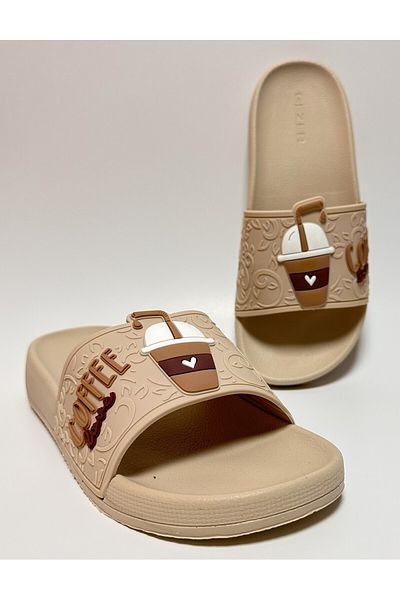 GEZER Non-Slip Eva Coffee Love Detailed Daily Unisex Home Street and Wet Floor Slippers