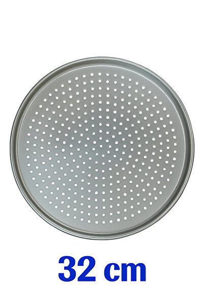 ceviz home züccaciye tekstil ltd şirketi 32 cm Perforated Stainless Steel Pizza Tray – Fireproof, Non-Stick, Suitable for Oven Use