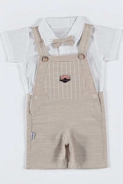 minuma Baby Boy Bow Tie Linen Salopet 9/18 Months 430344